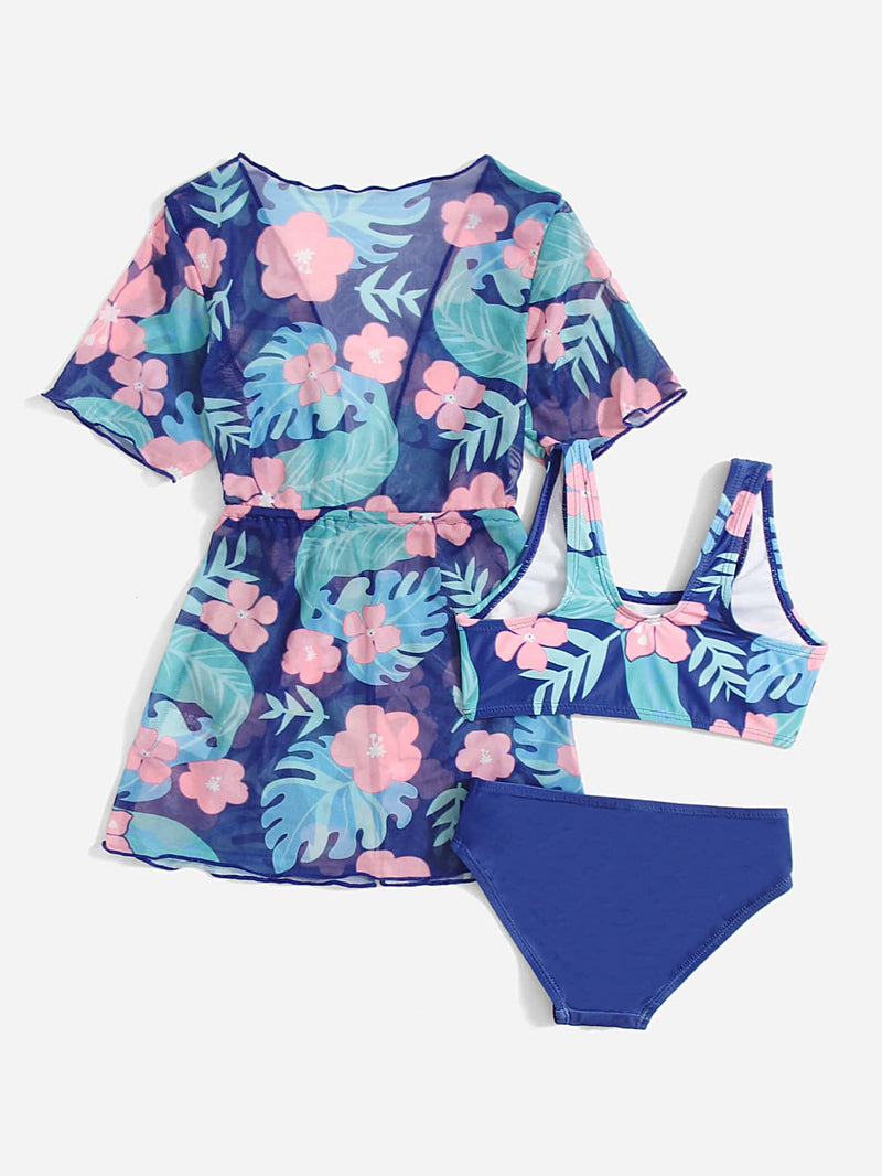 Biquíni Com Estampa Tropical E kimono Marisa