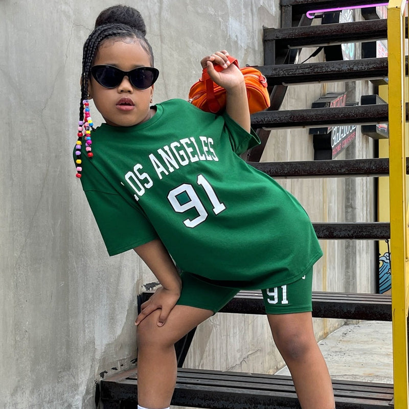 Conjunto de short e camiseta de menina Los Angeles