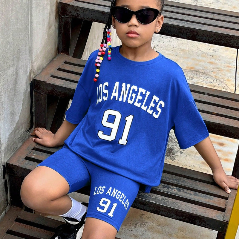 Conjunto de short e camiseta de menina Los Angeles