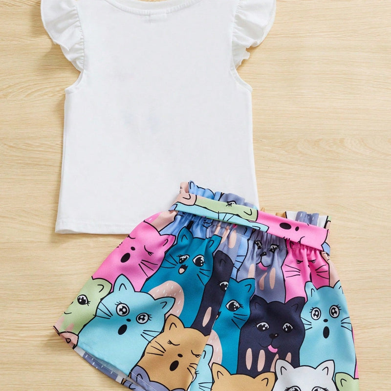 Conjunto Camiseta e Short Gatinha