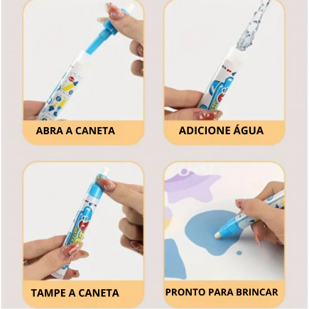 Tapete de água mágica com canetas mágicas reutilizáveis, tábua de pintura montessori, brinquedos educativos para crianças