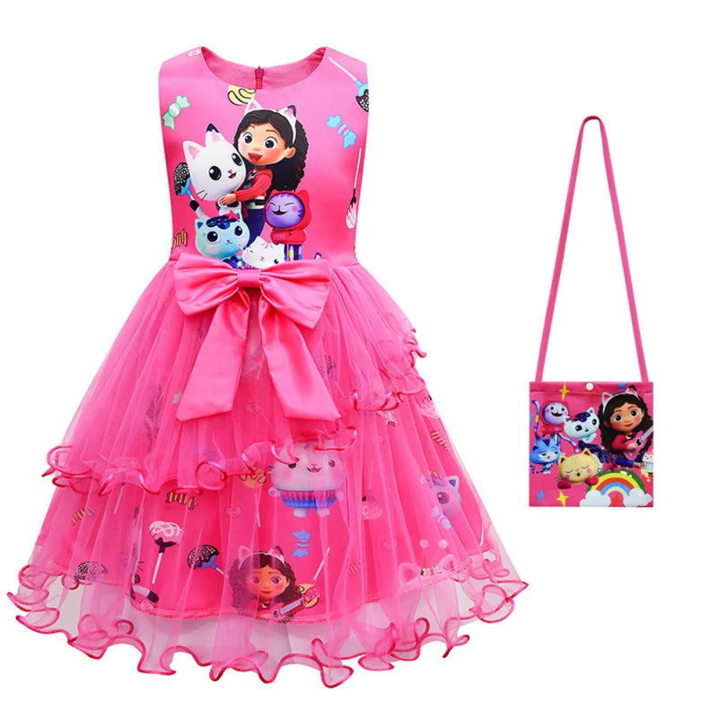 Vestido Gabbys Dollhouse com babado e bolsa