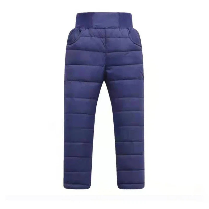 Calça Infantil  Acolchoada, calça grossa quente, material impermeável, elástico de cintura alta