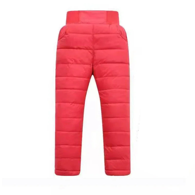 Calça Infantil  Acolchoada, calça grossa quente, material impermeável, elástico de cintura alta