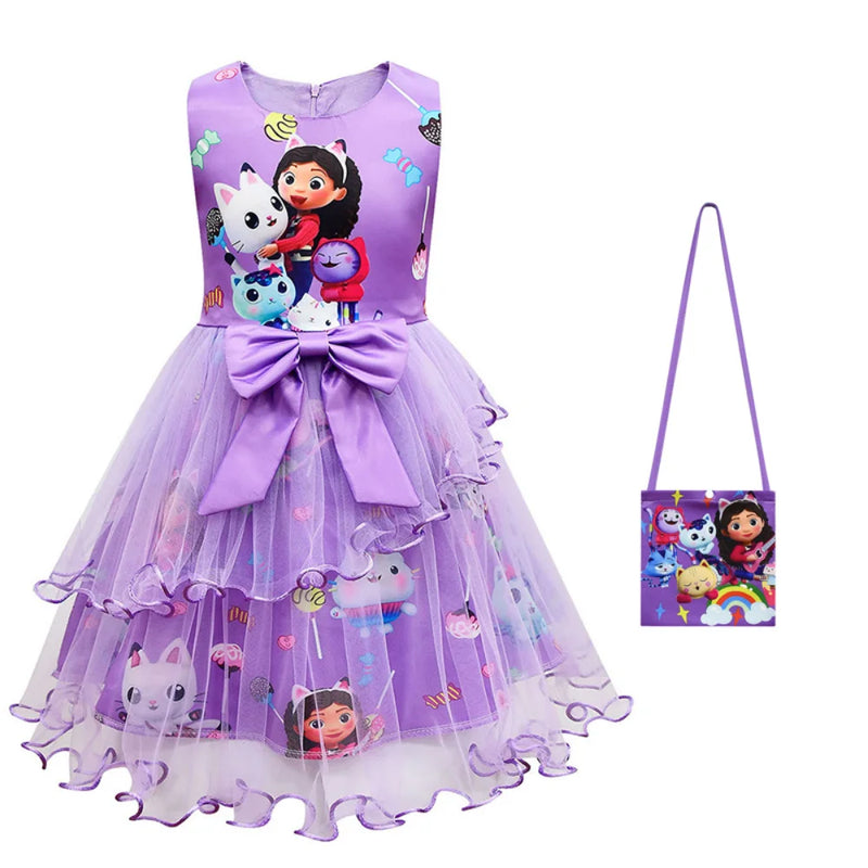 Vestido Gabbys Dollhouse com babado e bolsa