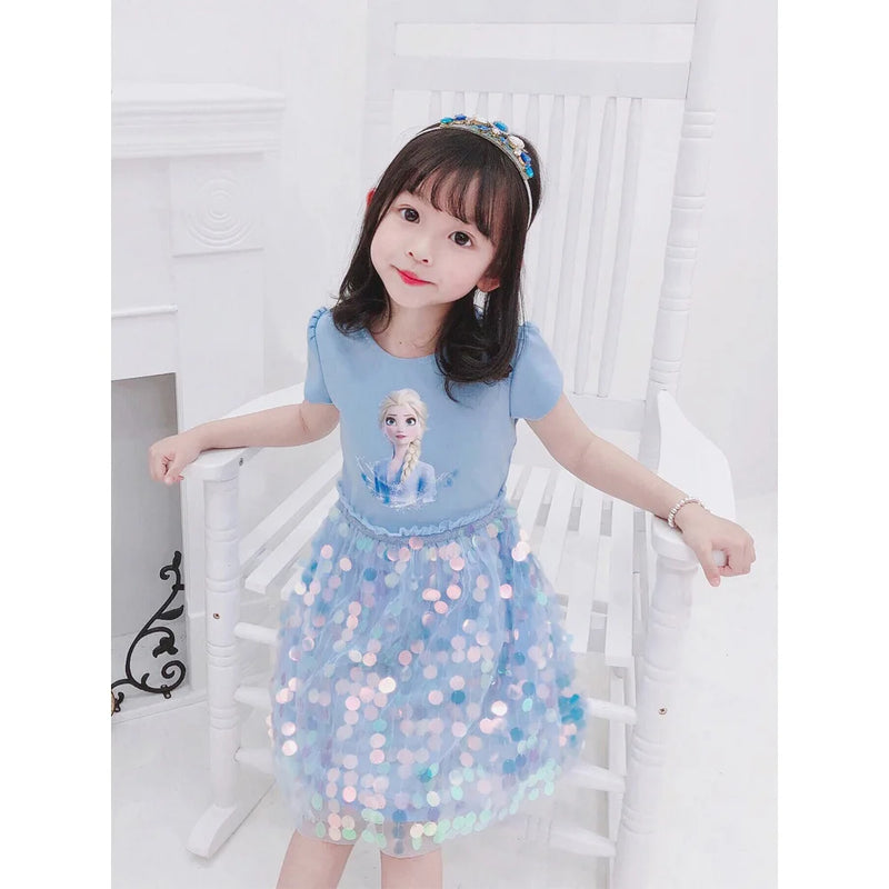 Vestido Frozen Lantejoulas