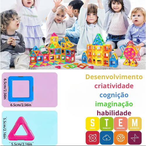 Blocos de Construção Magnéticos Fortes para Crianças, Ímãs DIY, Brinquedos Educativos